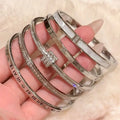 Wholesale Stainless Inoxydable Stainless Steel 18K Gold Plated Roman Women Fashion Jewelry Bracelets Bangles