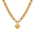 Hongtong Wholesale Fashion Jewelry Glossy Heart Pendant Necklaces Valentine's Gift Women 18K Stainless Steel Jewelry Necklace