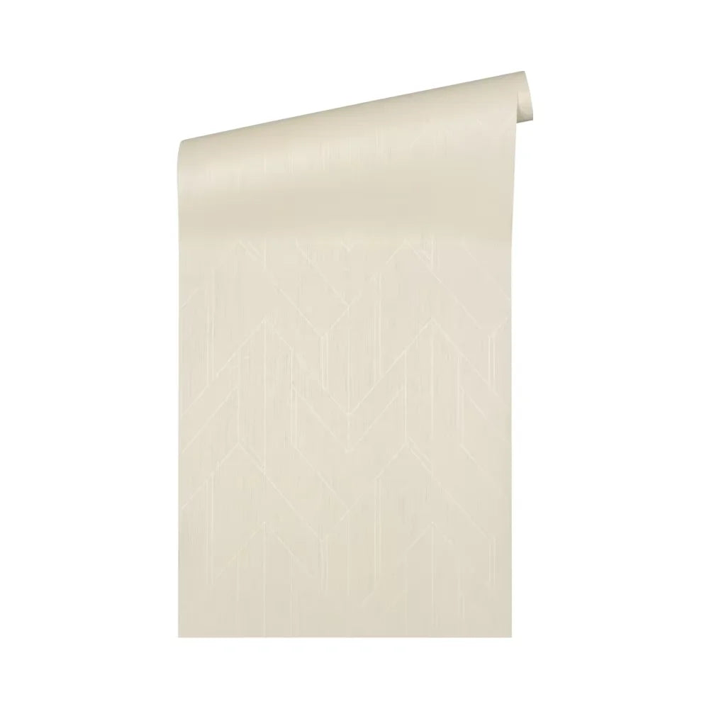 Made in Germany - Luxury Wallpaper rolls Geometric Beige Non Woven Contract Wallpaper for Hotel Design - 1005 x 053 m
