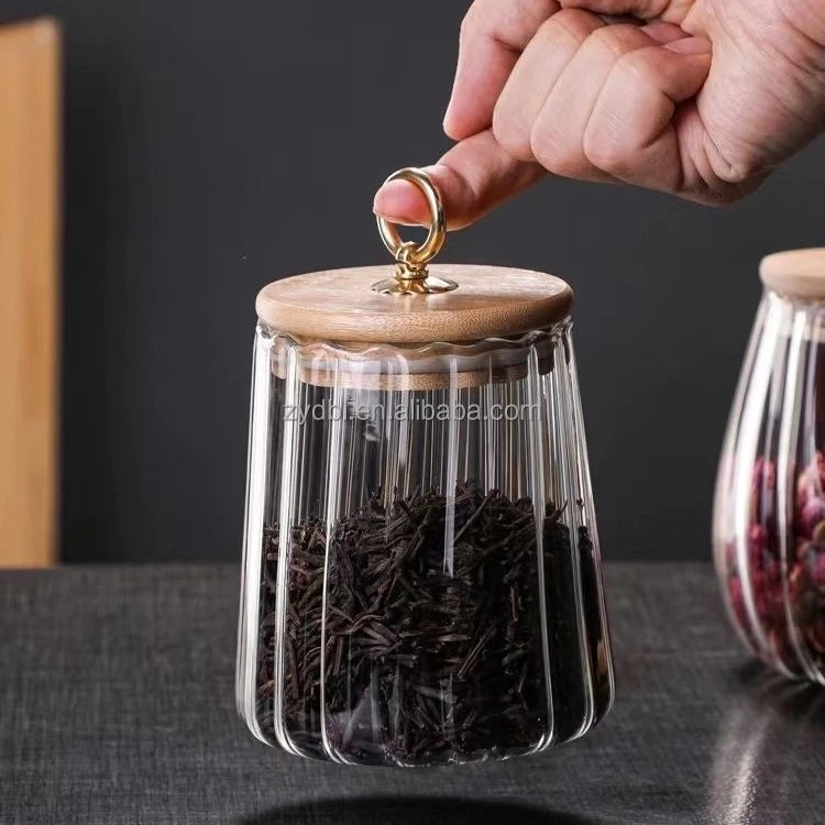 2025 New Style Classic Borosilicate Glass Food Storage Jars 700ml Eco-friendly Freshness Preservation Hand Blown for Storage