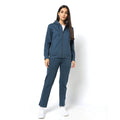 Wholesale Custom Logo Women's Cotton Winter High Street Tracksuit Cropped Boxy Zip Hoodie Flared Sweatpants Set