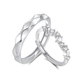FDJZ-157 Sterling Silver Simple Couple Rings Star Zircon Wave Adjustable Free Size Men Women Matching Rings Fashion Jewelry