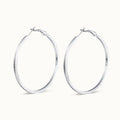Wholesale Classic Simple Design Silver Plated Embossed Lines Hoop Earrings Jewelry Women