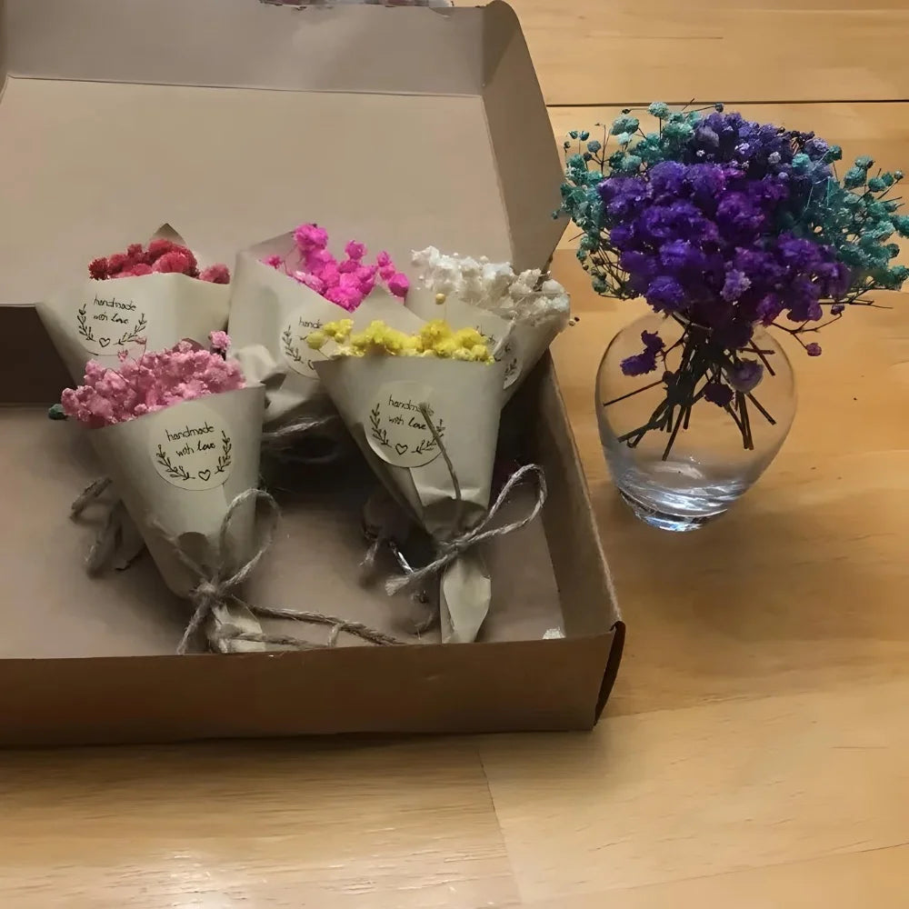Mini DIY Natural Touch Dried Rose Bouquet for Valentine's Day Christmas & Easter Occasions Home Decor