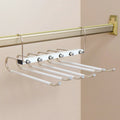 Adjustable Multi-Tier Pants Rack Anti-Slip Foldable Clothes Organizer for Bathrooms and Kitchens for Compact Living Spaces