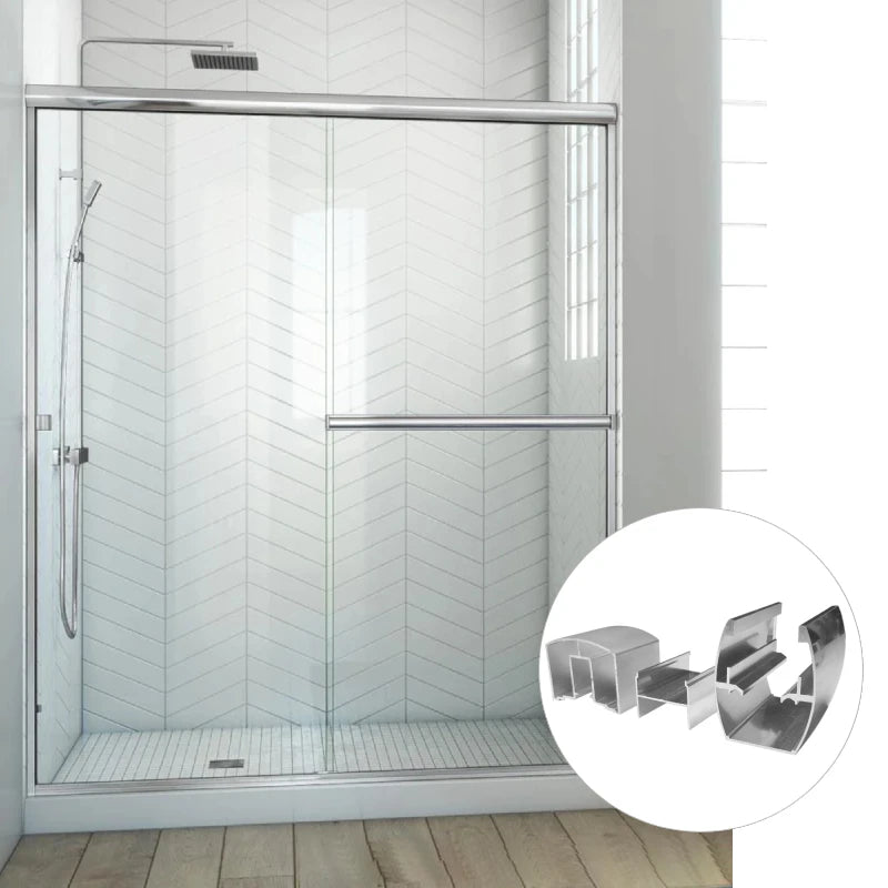 Customized Aluminum Alloy Shower Room Partition U-shaped Shower Room Household Bathroom Glass Hanging Rail Sliding Door