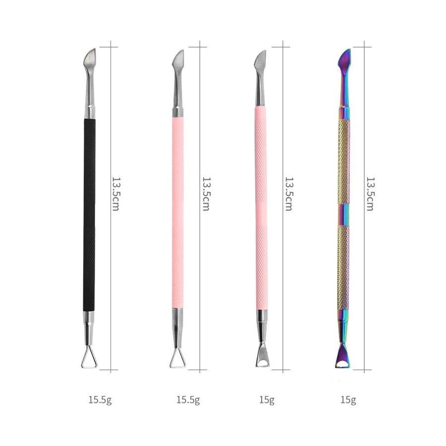 Stainless Steel Nail Pushers Nail Art Tools Cuticle Pusher Nail Cleaning Reusable Professional Private Label