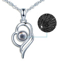 Irregular Hollow Heart Projection Necklace 100 Languages I Love You S999 Silver for Weddings Parties Designed for Girls Women