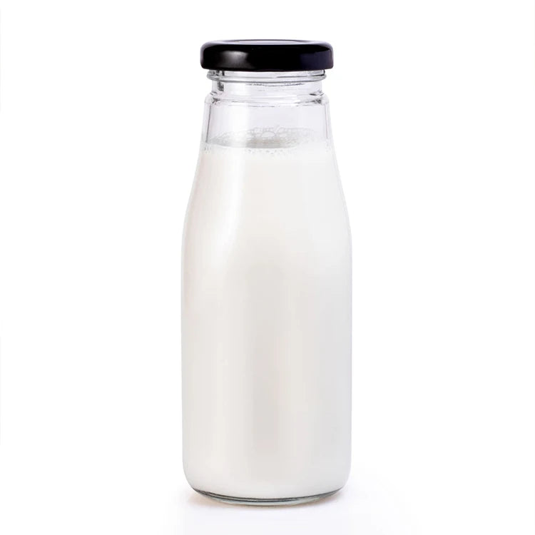 Wholesale Glass Iron Cap Yogurt Bottle 200ml 250ml 300ml 500ml Fresh Milk Glass Bottle