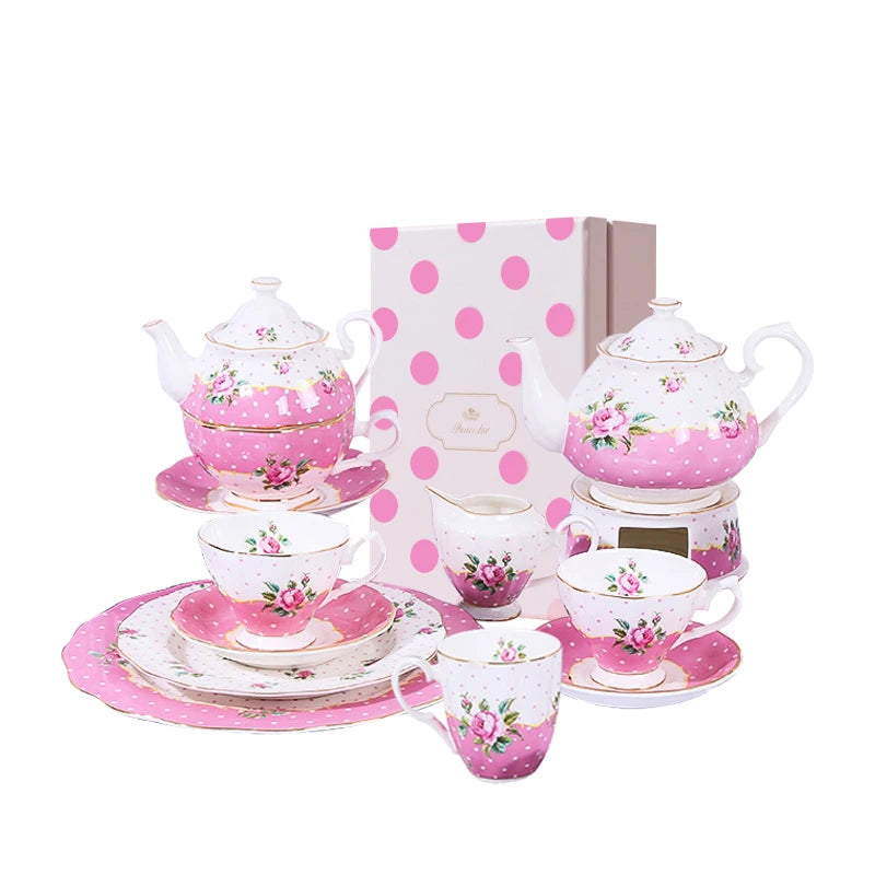 Wholesale Customizable Royal Bone China European Ceramic Tea & Coffee Set Suitable for Hotels Bars and Restaurants