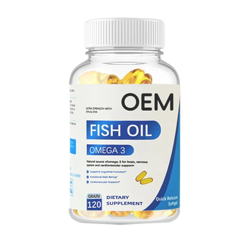 Omega 3 Deep Sea Fish Oil Softgel Supplements 1250mg DHA 12 EPA 18 Vitamin E Adult 120 Softgel Capsules/Bottle Immune Support