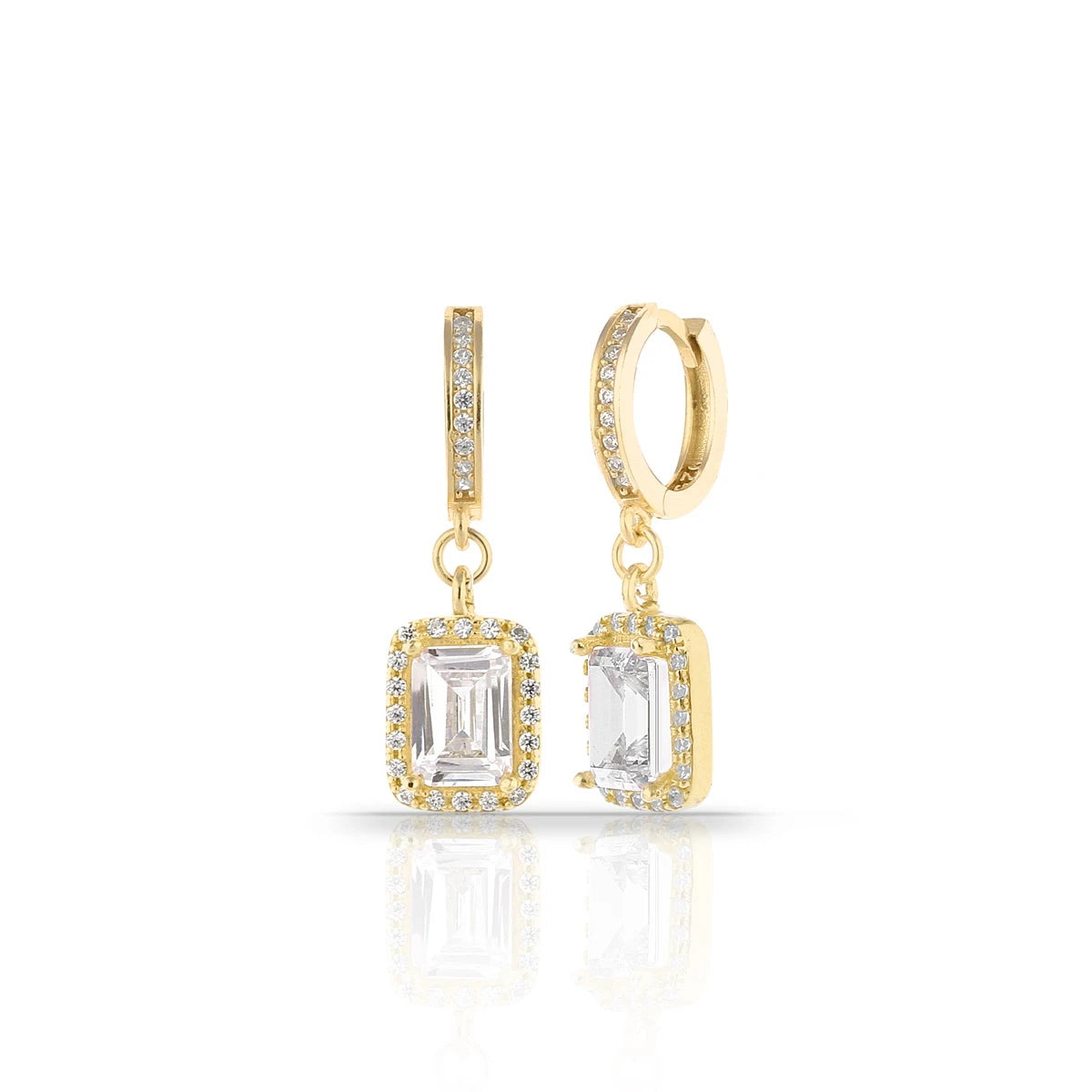 Azuris 925 Sterling Silver Rhodium Plated Trendy Pendant Earrings Zircon Wedding Anniversary Party Elegant Packaging Luxury