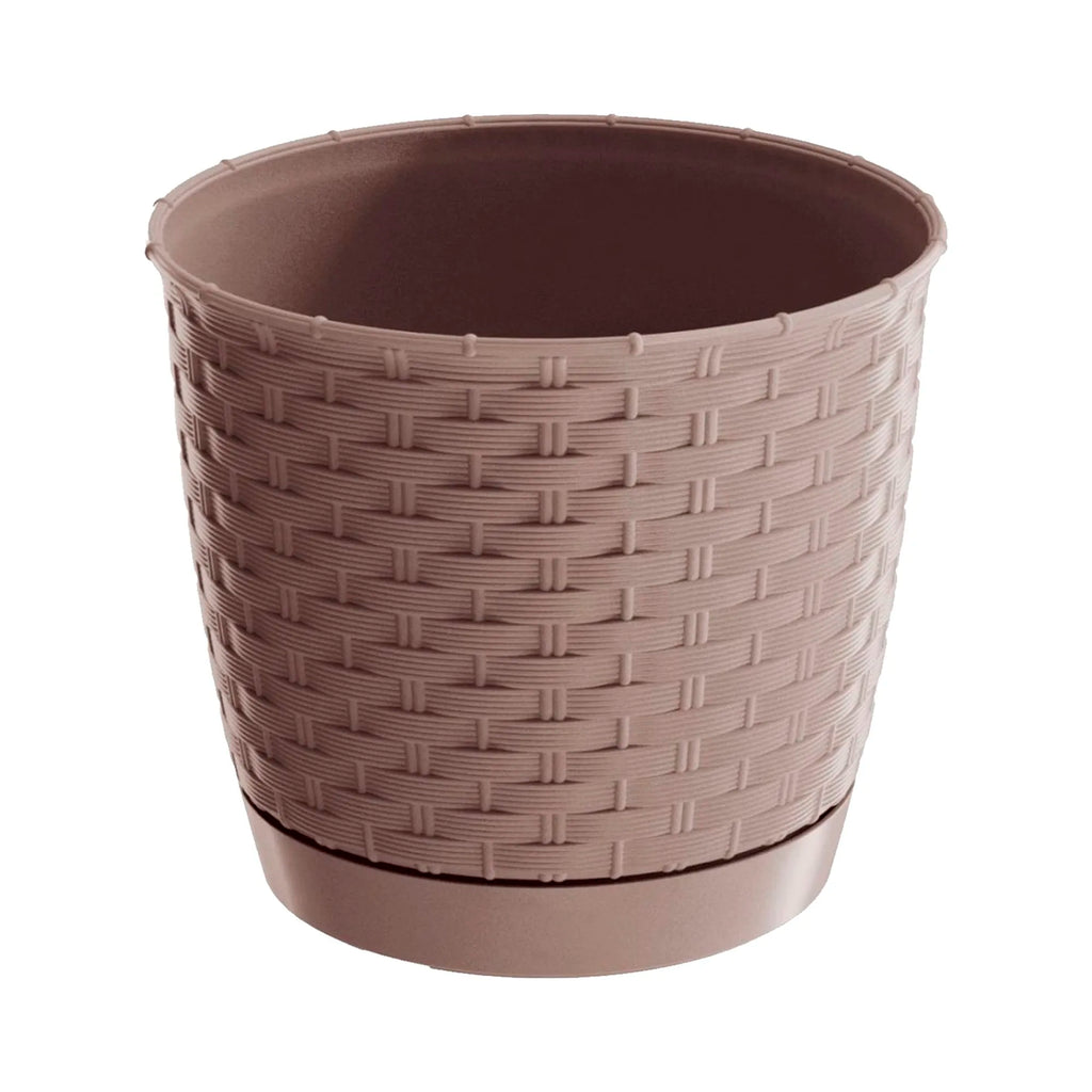 RATOLLA ROUND 1.2L. flower pot dimensions (mm) 145x145x127 Mocca color