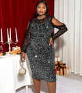 AM220839 Vintage Black Silver Sequin Lace Glitter Women's Prom Dresses Bare Shoulder
