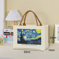 MU Drawing Canvas Bag Custom Tote Bag Waterproof Hand-pull Zipped Bag Student Commuting Canvas Bag Large Cotton Bag