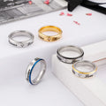 Trendy Stainless Steel Non Tarnish Gold Plated Forever Love Heart Finger Ring Jewelry for Couple Valentine's Day Gift