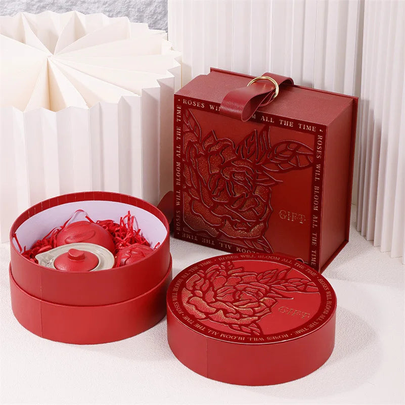JUXINDA Valentine's Day Exquisite Gift Boxes Wedding and Engagement Festive Gift Boxes Large Capacity Wedding Candy Packaging