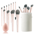 Professional Pink Vegan Makeup Brushes Kit Private Label Luxury Cosmetic Foundation Powder Concealer Makeup Brush Set With Case