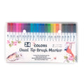 24 Color In-Stock Cheap Watercolor Brush Pens Watercolor Double Tips Markers for Kids Beginners