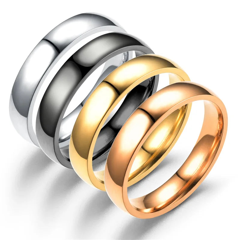 Best Sell Never Rusted Multiple Colors Stainless Steel Fashionable Simplicity 6MM Women and Men Jewelry Coulpe Rings