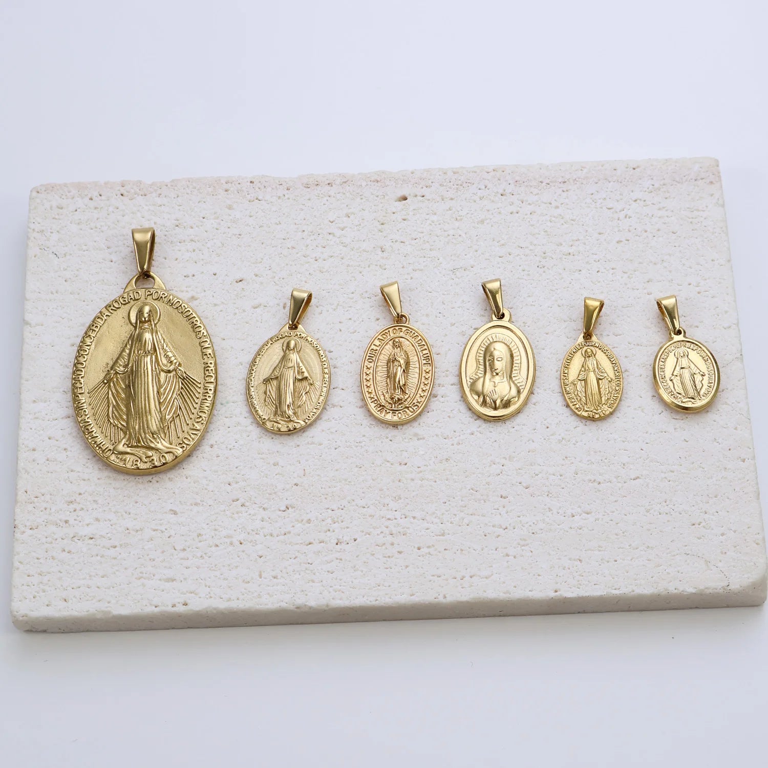 Custom 18K Religious Catholic Pendant Charms Virgen De Guadalupe Virgin Mary Pendants for DIY Jewelry Making