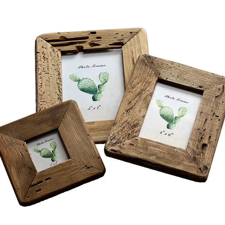 Solid Eco-Friendly Wood 5"x7" High Definition Photo Frame Glass Display Customizable Picture Table Top Decorative Wall Mount