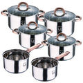 10-piece stainless steel cookware set (2 x 16cm 2 x 18cm 2 x 20cm) with lids - San Ignacio
