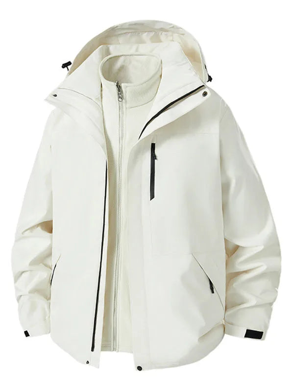 OEM Custom logo Embroidery Printed Design Double sided Wear Windproof Mountaineering hooded jacket