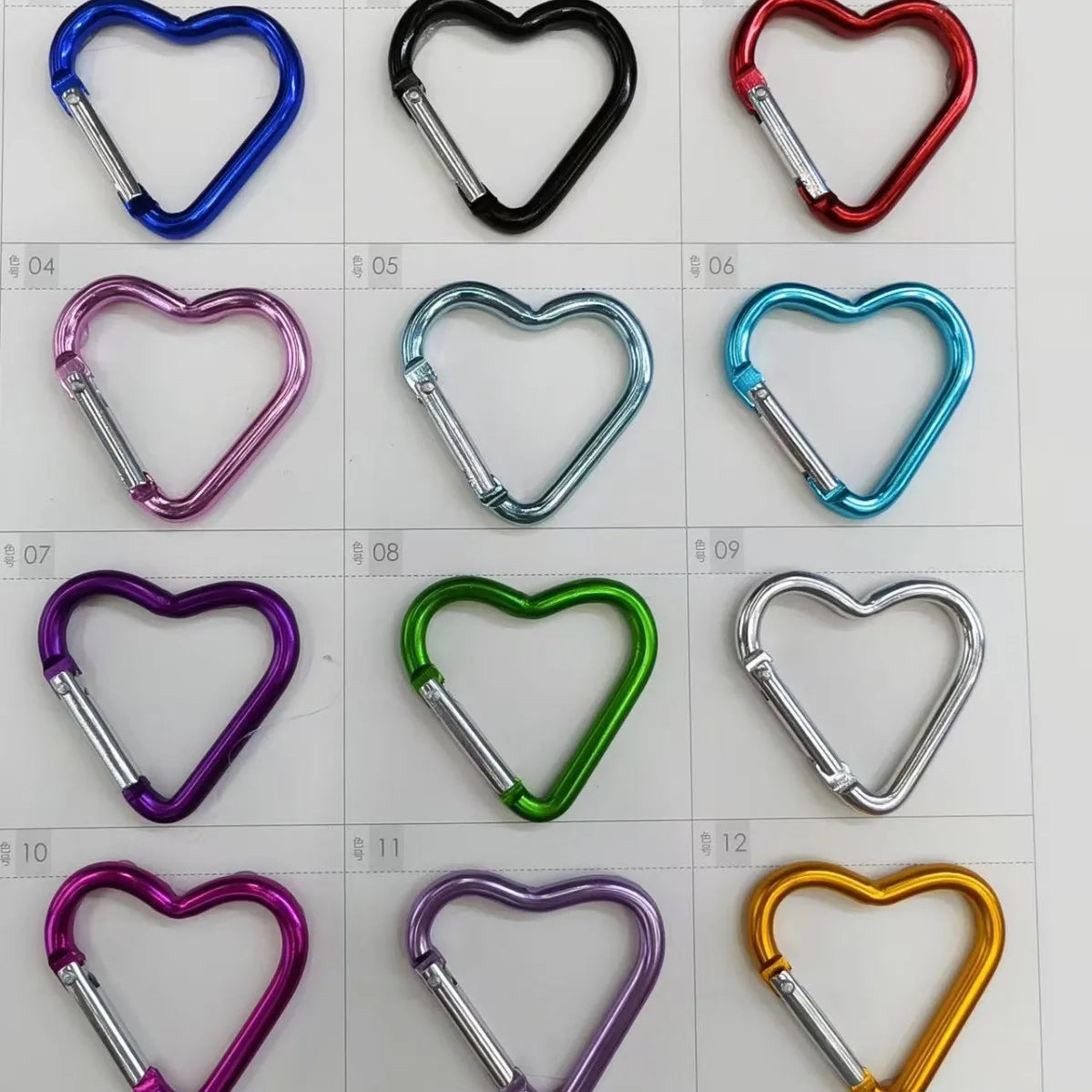 Heart Shape Keychain Clip Aluminum Alloy Carabiner Keychain Clip Spring Snap Hook Loaded Hook for Outdoor