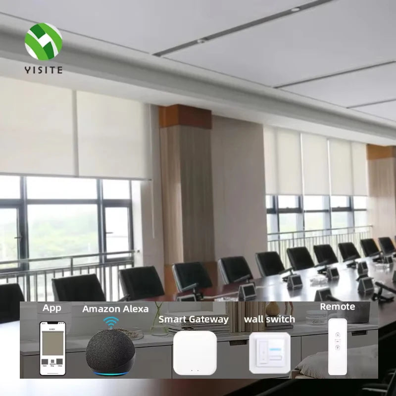 YST Factory Remote Control Blackout Smart Blinds for Windows Work Rechargeable Electric Window Shade
