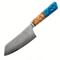 KEENHOPE Professional 6 Inch Damascus Steel Chef Knife 67 Layers VG10 Kitchen Cleaver Knives Octagonal Maple Burl Resin Handle