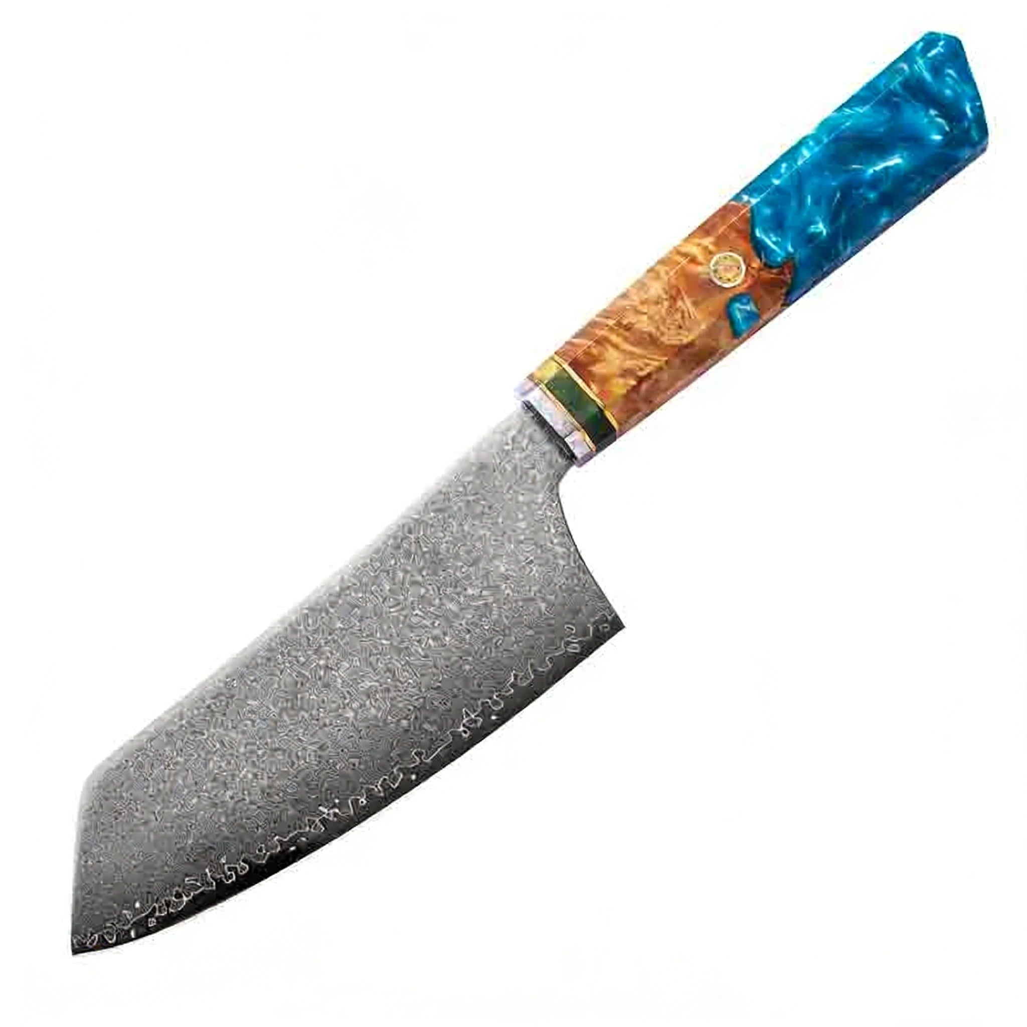 KEENHOPE Professional 6 Inch Damascus Steel Chef Knife 67 Layers VG10 Kitchen Cleaver Knives Octagonal Maple Burl Resin Handle