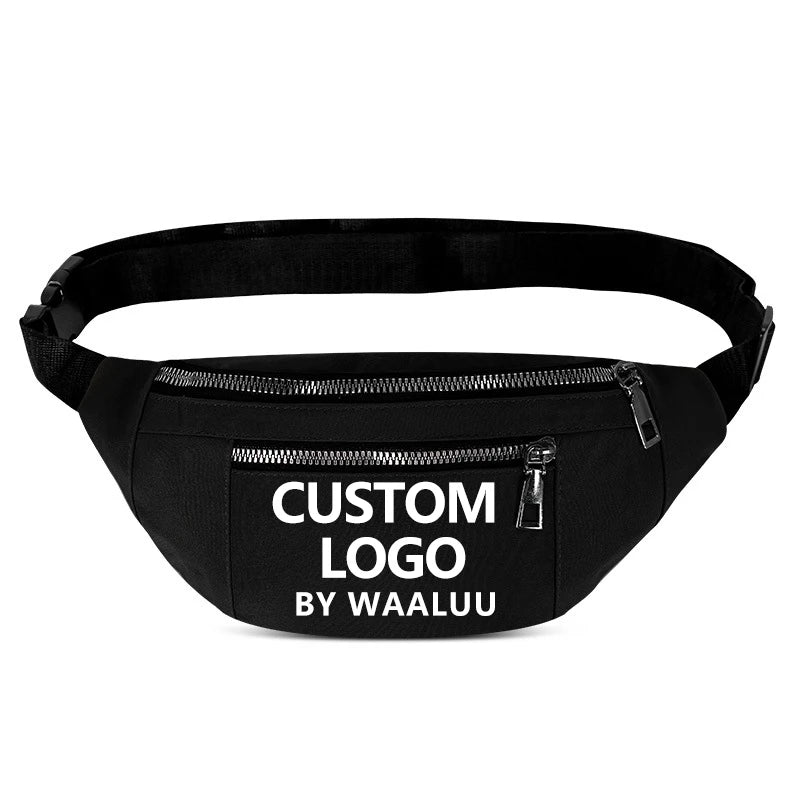 WAALUU Waterproof Fanny Pack Waist Bag FashionCustom logo Travel Fanny Packs Waist Bags Wholesale Sports Running Bag