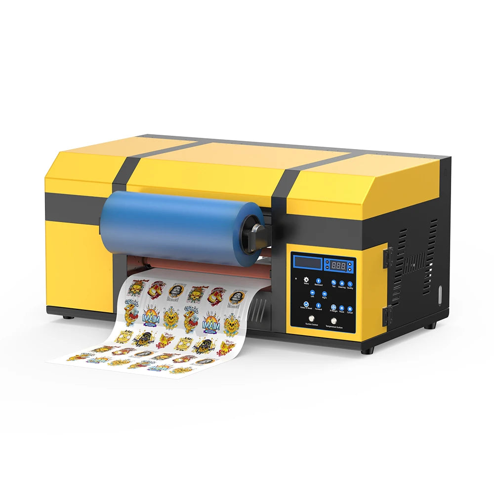 New 2 In1 UV DTF Printer Transfer Printing ab Film Xp600 Inkjet Printers Uv Flatbed Crystal Label Emboss Sticker Printer Machine