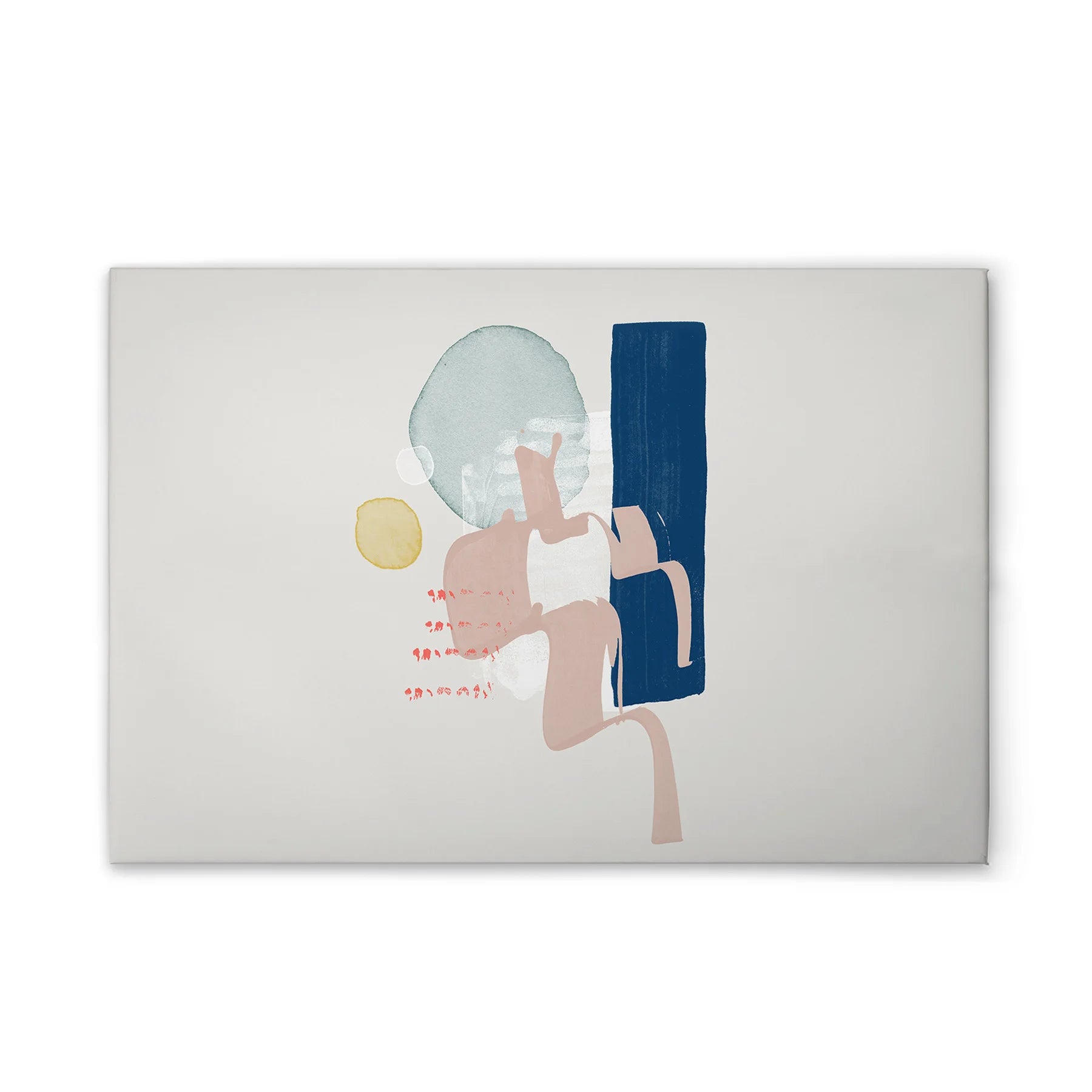 Made In Germany - Home Decor Canvas Picture Abstract Art - Wall Mural In Colourful And White - Canvas Picture On Stretcher Frame