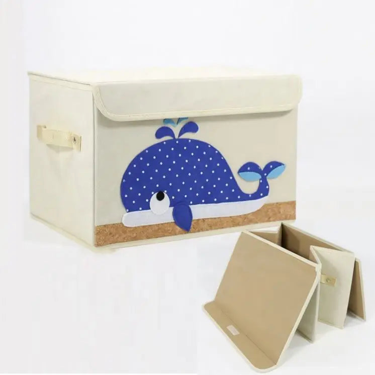 Hot Selling Fabric Foldable Storage Box Animals Patterns Kids Toy Storage Box for Household Organization