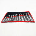 Simei No.12S006 12pc Ratcheting Combination Wrench Set 8-19mm Metric Rolling Bag 200N-m Max Torque DIY OEM Customization
