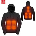 SK 360G Men's Winter Hooded USB Rechargeable Waterproof Windproof Casual Style Puff Printing Zipper Closure Heated Front Jacket