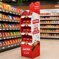 Custom Corrugated Cardboard Floor Display Stand for Chocolate Wafer Candy Snack Confectionery POP Paper Display Rack