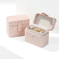 FORTE Mini Portable Soft pink Multiple Color PU Ring Storage Custom LOGO Travel Jewelry Box with Button