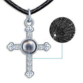 100 Languages I Love You Projection Cross Necklace for Men Trendy Sterling Silver 925 Zircon Stone Rhodium for Weddings Parties