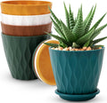 6 Inch Durable Lightweight PP Flower Pots Drainage Saucers 5 Pack Decorative Planters Home & Garden Indoor Outdoor