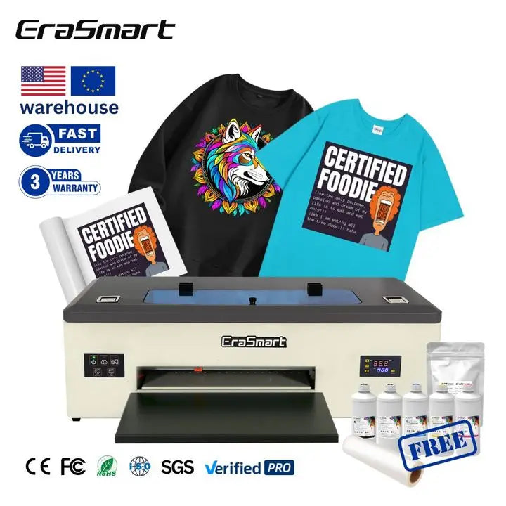 EraSmart A3 DTF Printer 13inch Width Direct to Film Printing Machine for T-Shirts & Fabrics