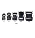 Adjustable 20mm-51mm POM Plastic Side Release Buckle Classic Backpack Luggage Webbing Clothes Bag Accessory Durable Black