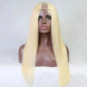 CLJhair U Part Human Hair Wig 22 Inch 180 Density Natural Hair 613 Blonde U Shape Wigs