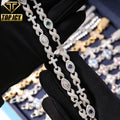 Hip Hop Style Sterling Silver 925 Iced VVS Moissanite Diamond Infinity Cross Evil Eye Cuban Bracelet Gift MegaBDM