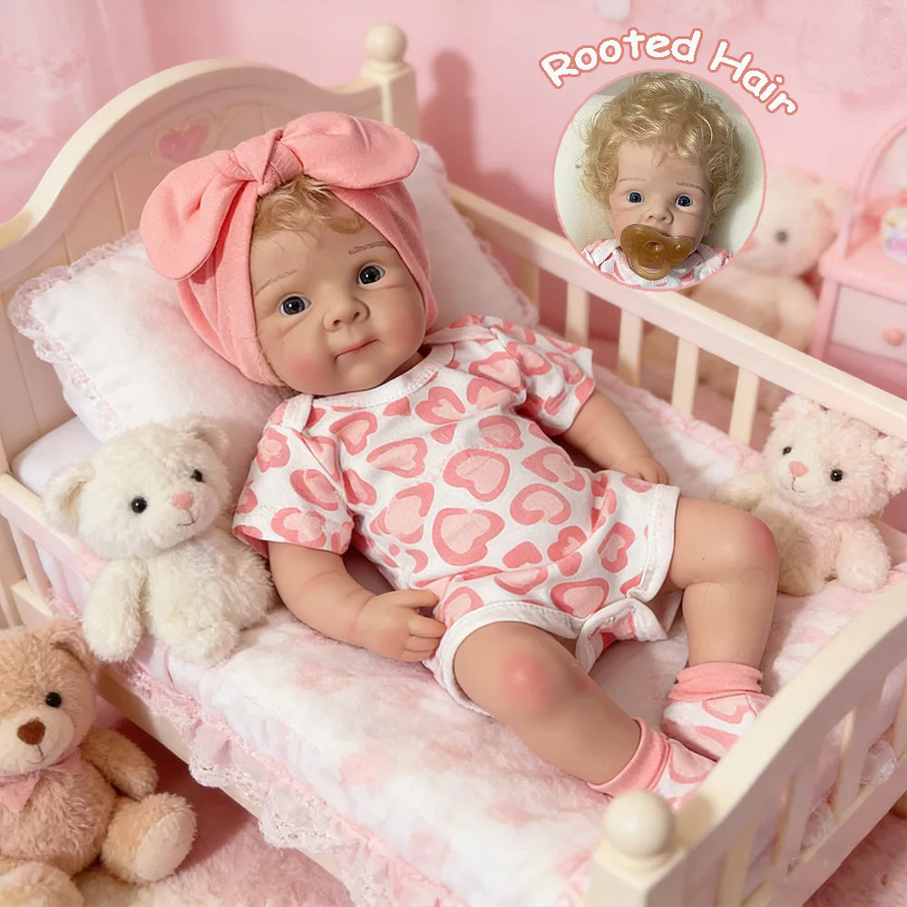 Realistic Full Silicone Reborn Dolls for Girls 20inch Bettie Soft Touch with Blond Hair for Kids Companion & Festival Gift