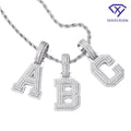 Custom 925 Sterling Silver Moissanite Initial Pendants Iced Out Hip Hop A-Z Letter Jewelry for Men