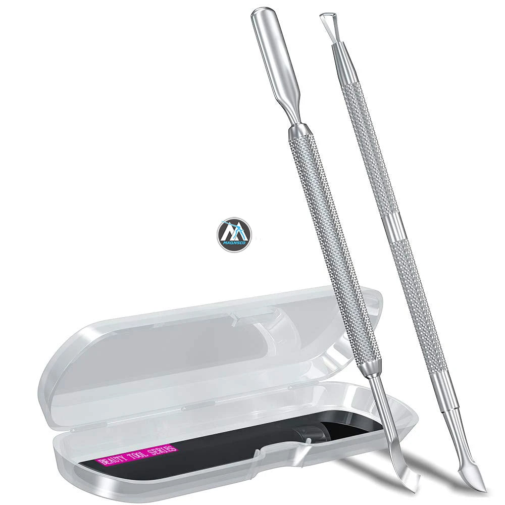 Double-Ended Cuticle Pusher & Cutter Baby-Safe Nail Gel Polish Removal Tool for Manicure Pedicure for Fingers