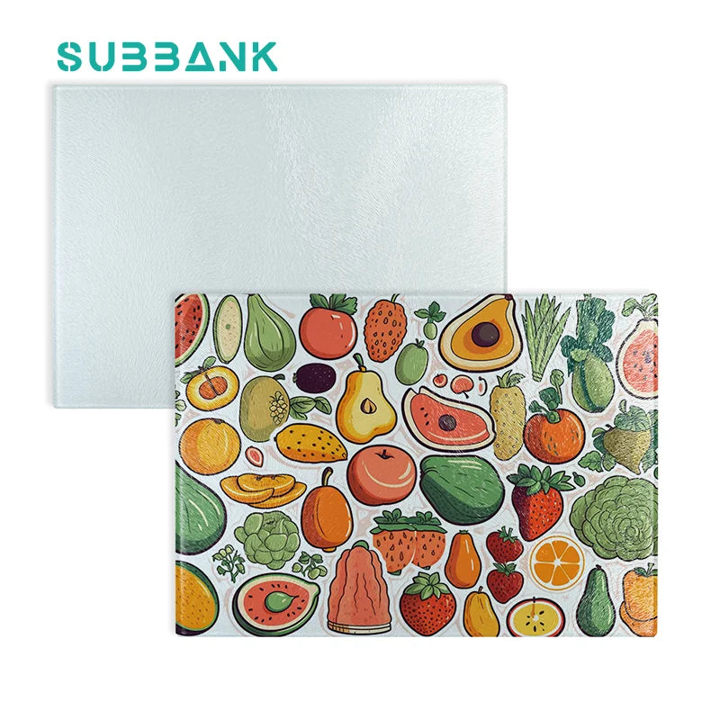 Subbank Wholesale Custom Tempered Glass Chopping Board Sublimation Blank Personalized Environmental Friendly Cutting Board